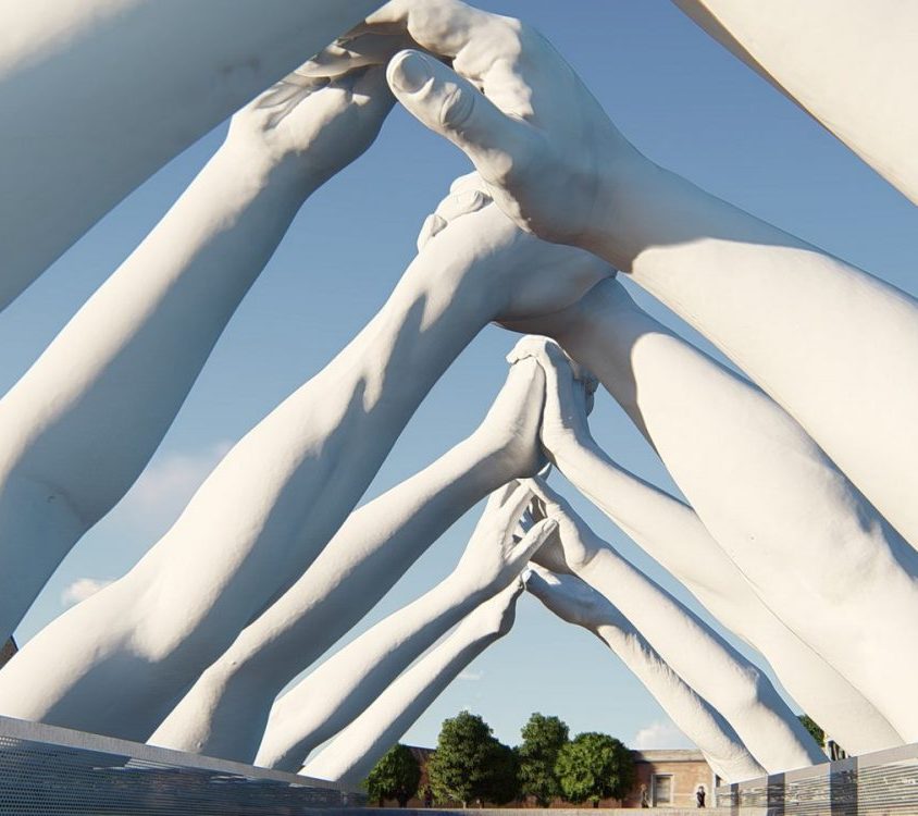 El escultural puente de manos de Lorenzo Quinn 16